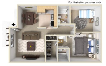Two Bedroom Two Bathroom floor plan